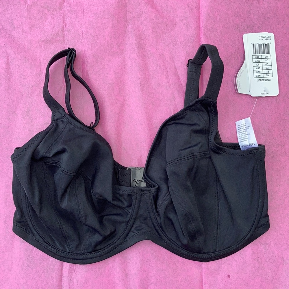Elomi Swim Bra 36H Black Bikini Top